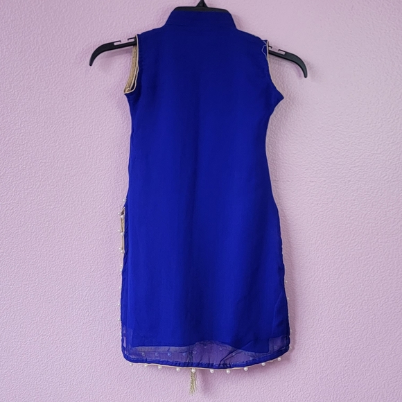 KURTA EMBROIDERED BLUE TOP KIDS/ 24 - Picture 2 of 9